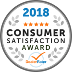 Premio a la satisfacción del consumidor de Dealer Rater 2018 en DC, MD y VA - Easterns Automotive