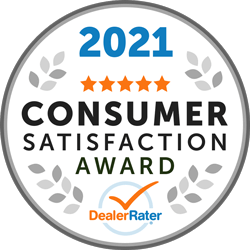 Premio a la satisfacción del consumidor de Dealer Rater 2021 - Easterns Automotive