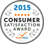 Premio a la satisfacción del consumidor de Dealer Rater 2015 en MD, VA y DC - Easterns Automotive